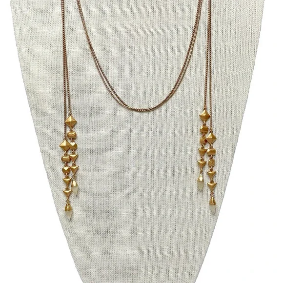Stella & Dot Gold Long Necklace - Picture 4 of 8